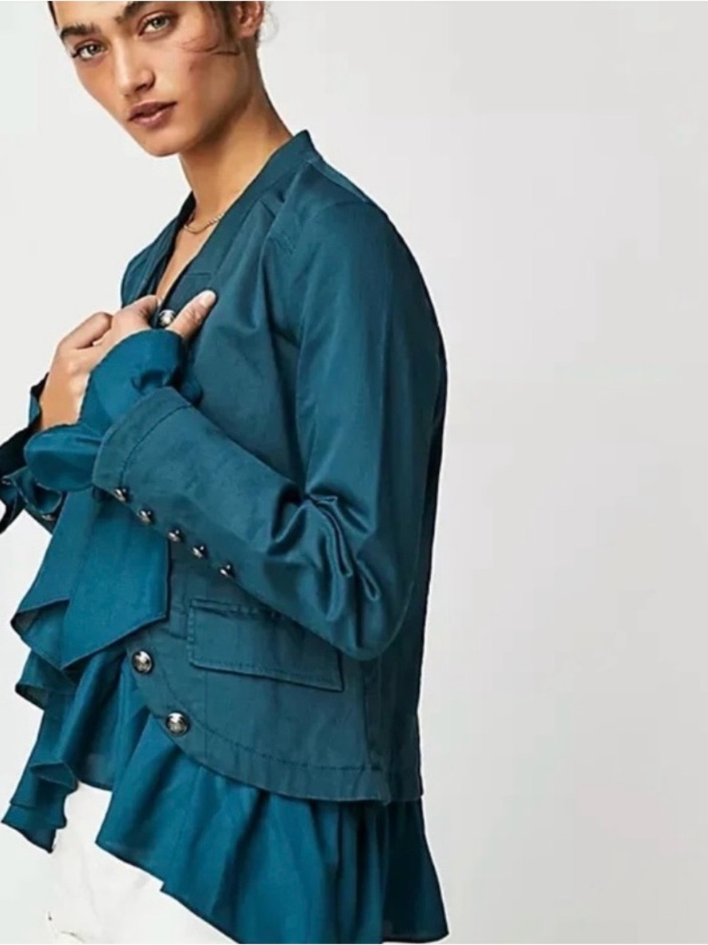 Free People Romantic Ruffles Jacket. Small.